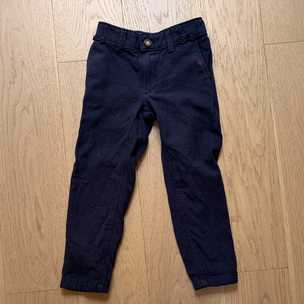 Kids Navy Blue 100% Cotton Dress Pants
